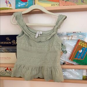 Janie and Jack Sage Green Knitted Blouse
